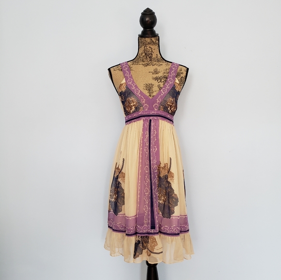Anthropologie Dresses & Skirts - Anthropologie Lil Floating Lotus Silk Dress